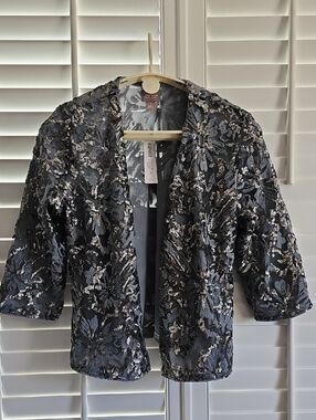 Chico's Embellished Sequin Open-Front Jacket In Featherstone.
